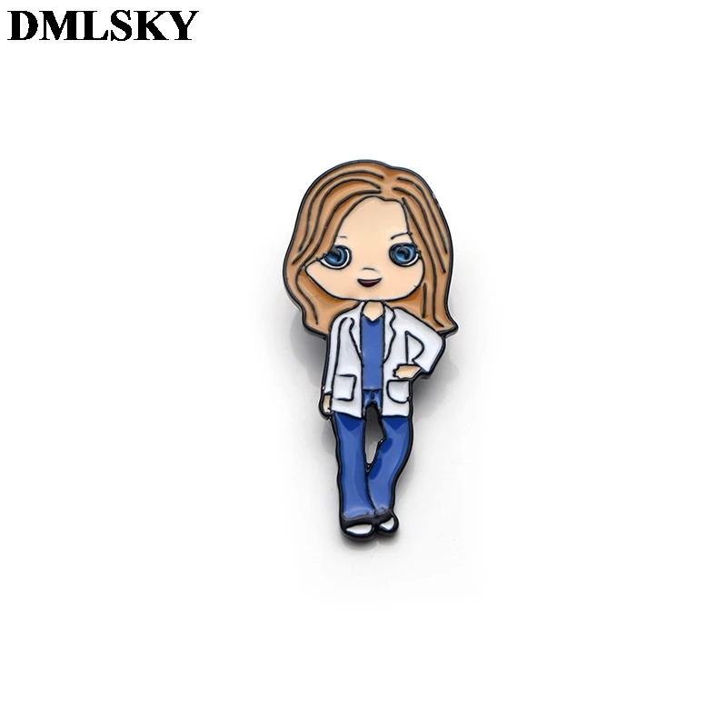 DMLSKY GREYS Anatomy ТВ-шоу металлические булавки броши Доктор Медсестры Брошь микроскоп первой помощи комплект украшений рюкзак значки M3883 - Окраска металла: 1
