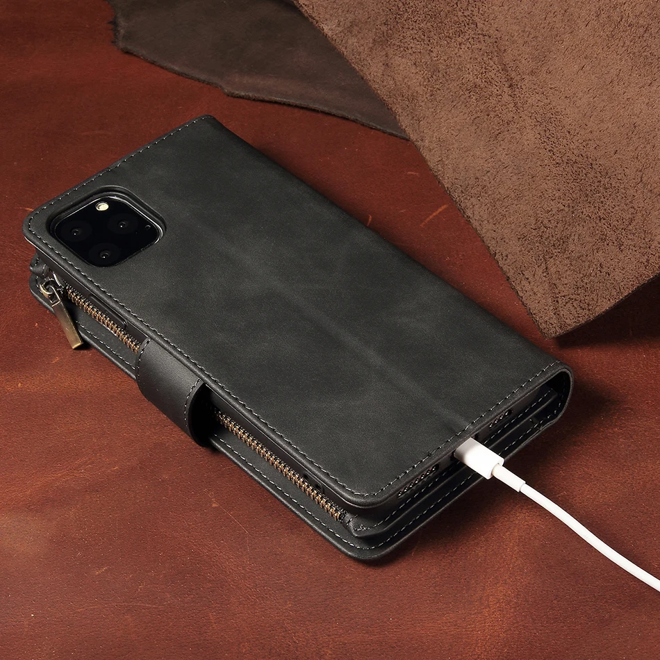 Для Funda samsung Note10+ чехол для телефона роскошный кожаный кошелек с молнией держатель для карт чехол для samsung Galaxy A50 A70(A7) A705F