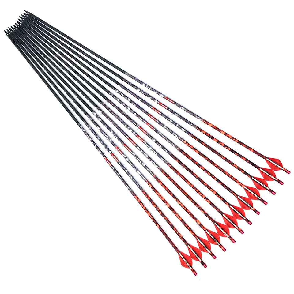 12 шт. Linkboy стрельба из лука позвоночник 500 32 дюйма камуфляжная череп карбоновая