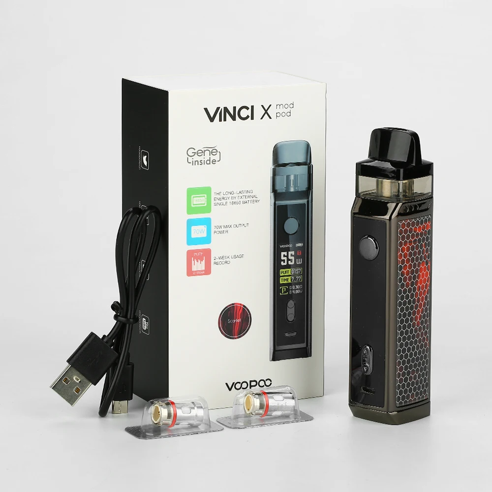 Оригинальный набор 70 Вт VOOPOO VINCI X Pod с двойной системой катушки работающей от