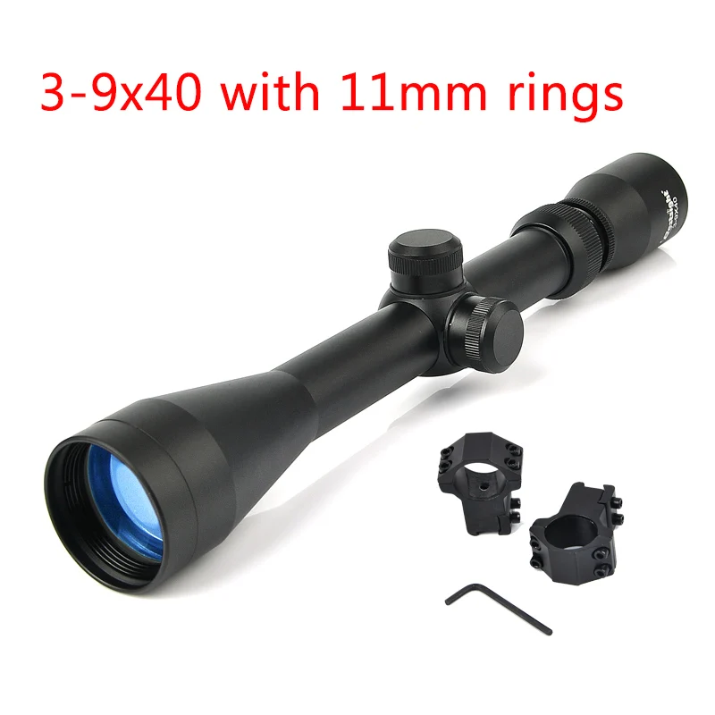 3-9X40 прицел тактический прицел охотничьи прицелы Luneta Para винтовка охотничья страйкбольная пневматическая ружья прицел - Цвет: 3-9x40