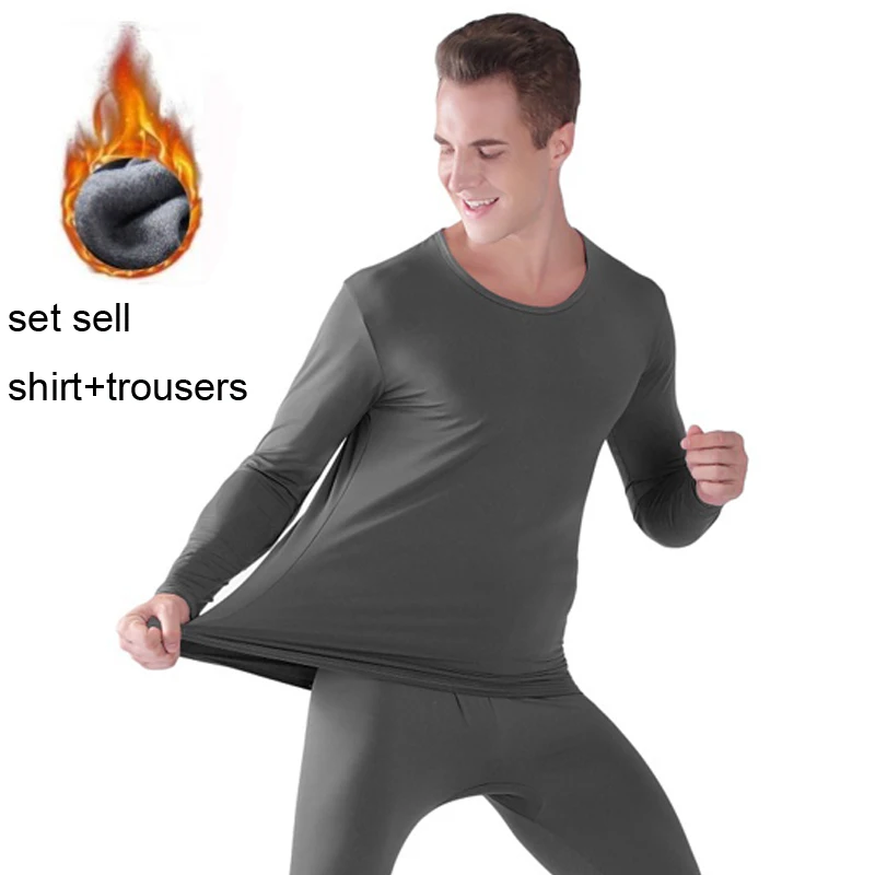 Теплые Термальность утепленного трикотажа набор с подштанниками для размера