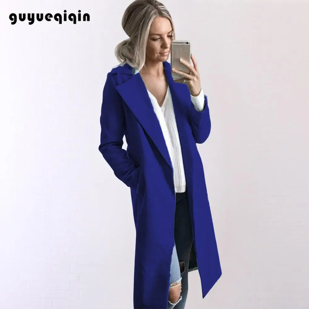 Пальто женское польто женское осень зимнее пальто зимняя куртка пальто женское зимнее шерстяное пальто - Цвет: blue