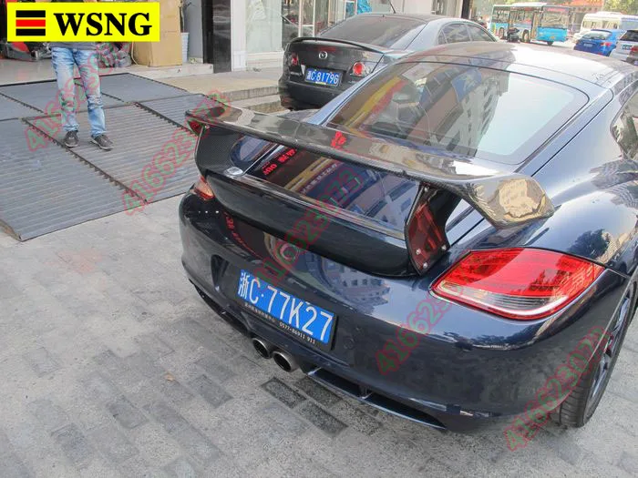 Подходит для Porsche Cayman 987 GT Techart углеродного волокна задний спойлер заднего крыла |