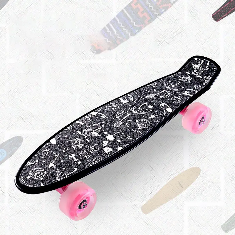 

Professional Skateboard Sticker Solid/Printed Anti-slip Waterproof Adhesive Single Rocker Sandpaper for Penny Board