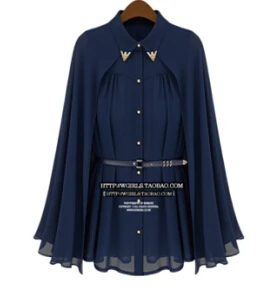 dark blue Отдыха женские рубашки шаль накидка-стиль шифоновая блузка Солнцезащитная Одежда модные блузки для 980C 20 - Цвет: dark blue