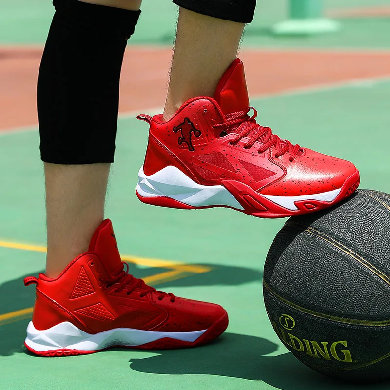 Новая высокая Баскетбольная обувь мужские кожаные кроссовки 2020 амортизирующая