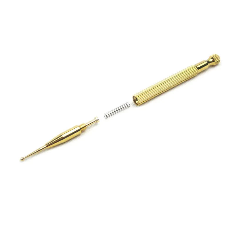 

Pure Brass Elastic Auricular Therapy Ear Points Acupuncture Needle Acupoint Detector Pen Massager Stick Ear Press Seeds