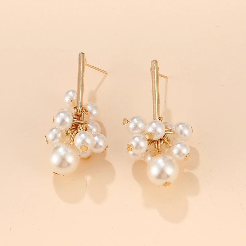 Tocona Korean Fashion Pearl Drop Earring for Women Gold Metal Vintage Earrings Wedding Gift Jewelry 2019 8281 | Украшения и
