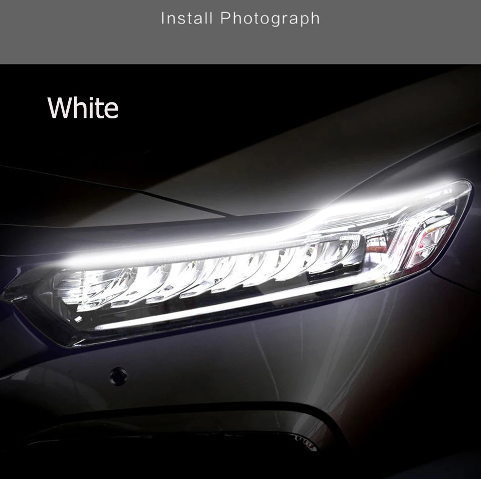 

2x 2021 Newest Start-Scan LED Car DRL Daytime Running Lights Auto Flowing Turn Signal Guide Thin Strip Lamp Styling Accessories