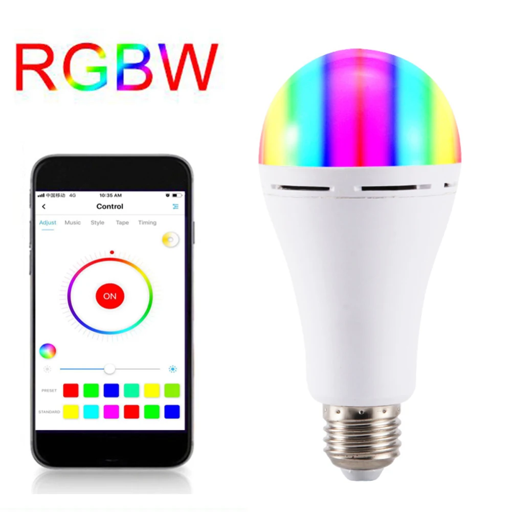 7 Вт RGBW WiFi смарт-светильник Шарообразная светодиойдная лампа E27 B22 E26 димминг СИД