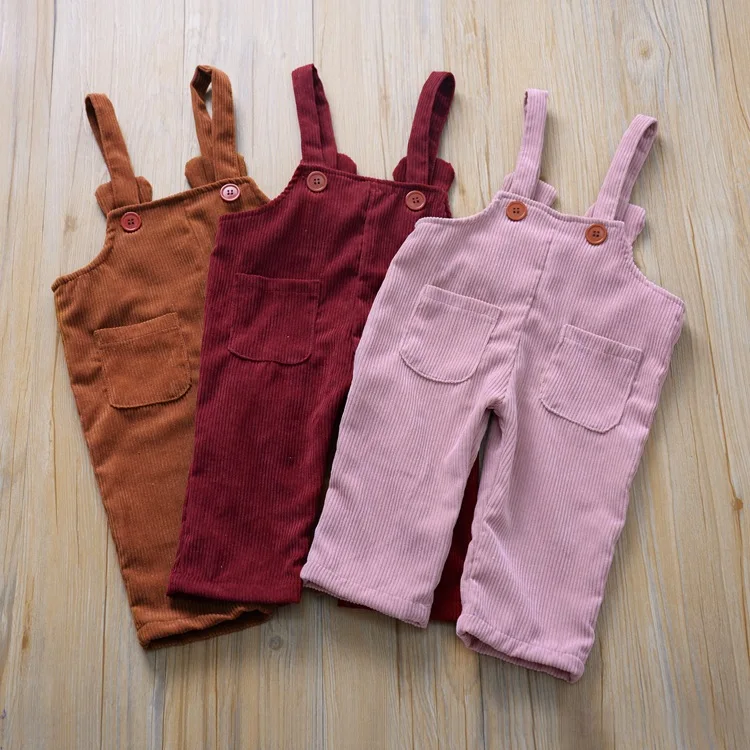 2019 детские комбинезоны осенние однотонные вельветовые штаны для мальчиков