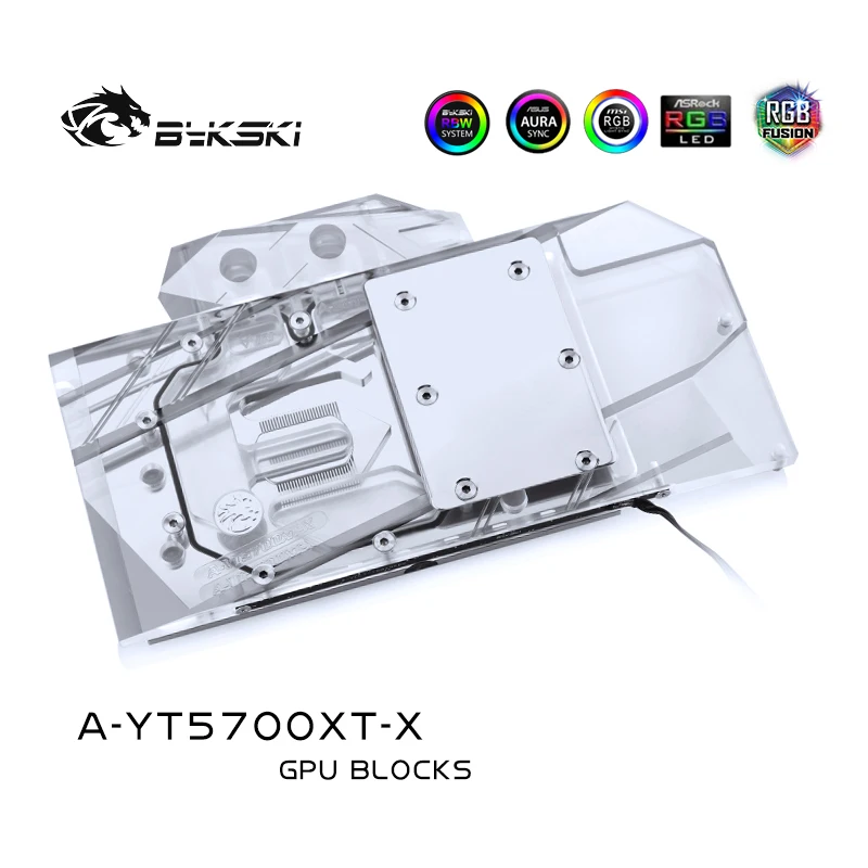 Bykski водный блок использовать для YESTON RX 5700 XT 8G D6 GPU карты/полное покрытие медный
