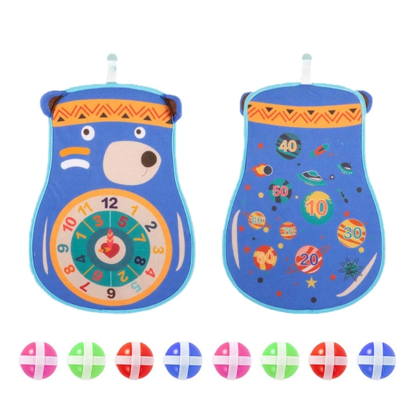 

50LE Children Double-sided Cartoon Dart Board Kindergarten Throwing 8/16 Sticky Balls Indoor Sports Toy Parent-child Interactive