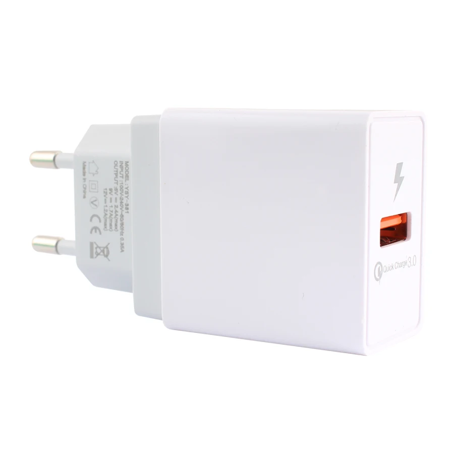 Универсальное зарядное устройство 5V 2.4A USB quick charge 3 0 Для samsung Xiaomi EU Plug быстрое для