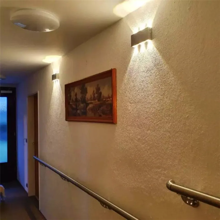 

Brushed Black Silver Double Heads Wall Lamp LED Up Down Wall Lights Aside Corridor Living Room Bedside Wall Light Fixture RF111