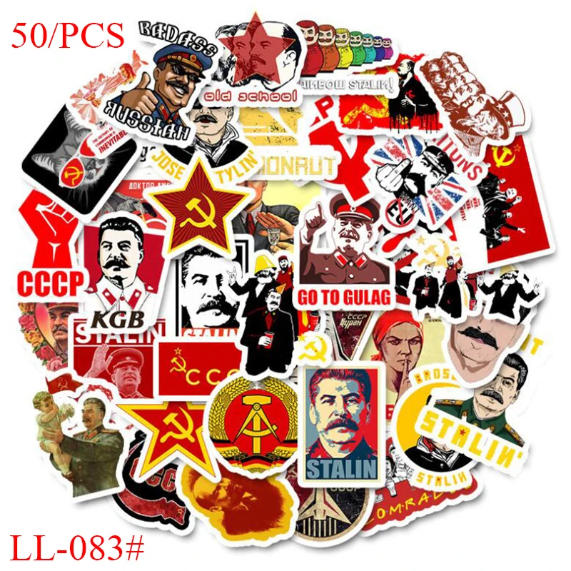 LL-083# 50/pcs Stalin USSR CCCP PVC Graffiti sticker Classic Creative Design collection Gift High quality Printing | Дом и сад