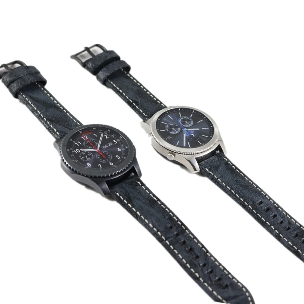 

22mm watch band For Samsung Galaxy watch 3/correa Gear S3 Frontier Genuine Leather Bracelet huawei watch gt 2-2e-pro 46mm strap