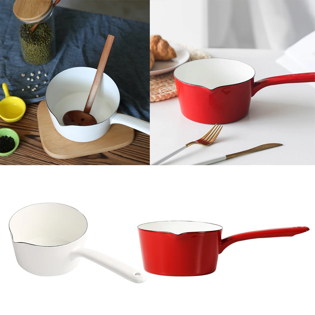 Эмалированная сковорода для молока нагреватель масла 15 см посуда эмалированной