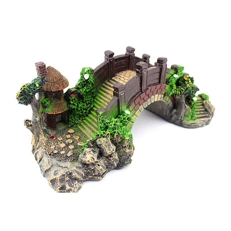 

Rockery Fake Bridge Landscape Decorating Resin Fish Tank Simulation Bridge Stone Islande Aquarium Home Decoration Accessorise