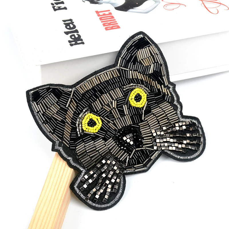 1 шт. большой черный Кот тяжелые Стразы бусины нашивки для одежды DIY шитье модные