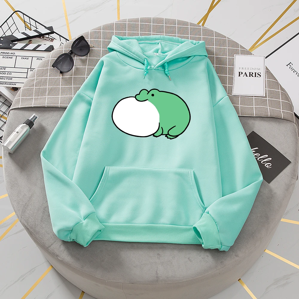 

Women Hoodies Sweatshirts Ladies Oversized Graphic Kawaii Frog Sweatshirt Autumn Winter Harajuku Gothic Punk 90s Clothes Vintage
