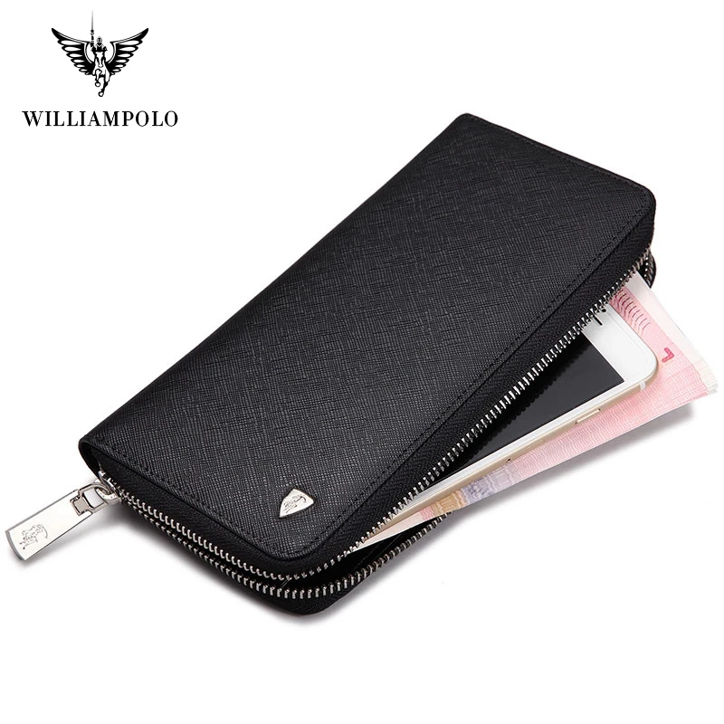 Мужской Длинный кошелек с рисунком Corss из натуральной кожи для путешествий PL119|men