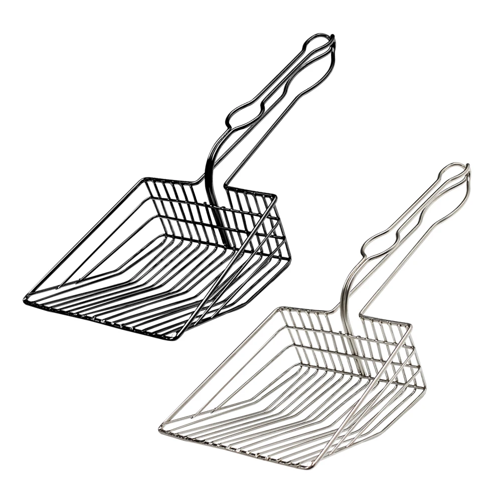 Металлический совок для кошачьих туалетов с длинной ручкой лопата уборки