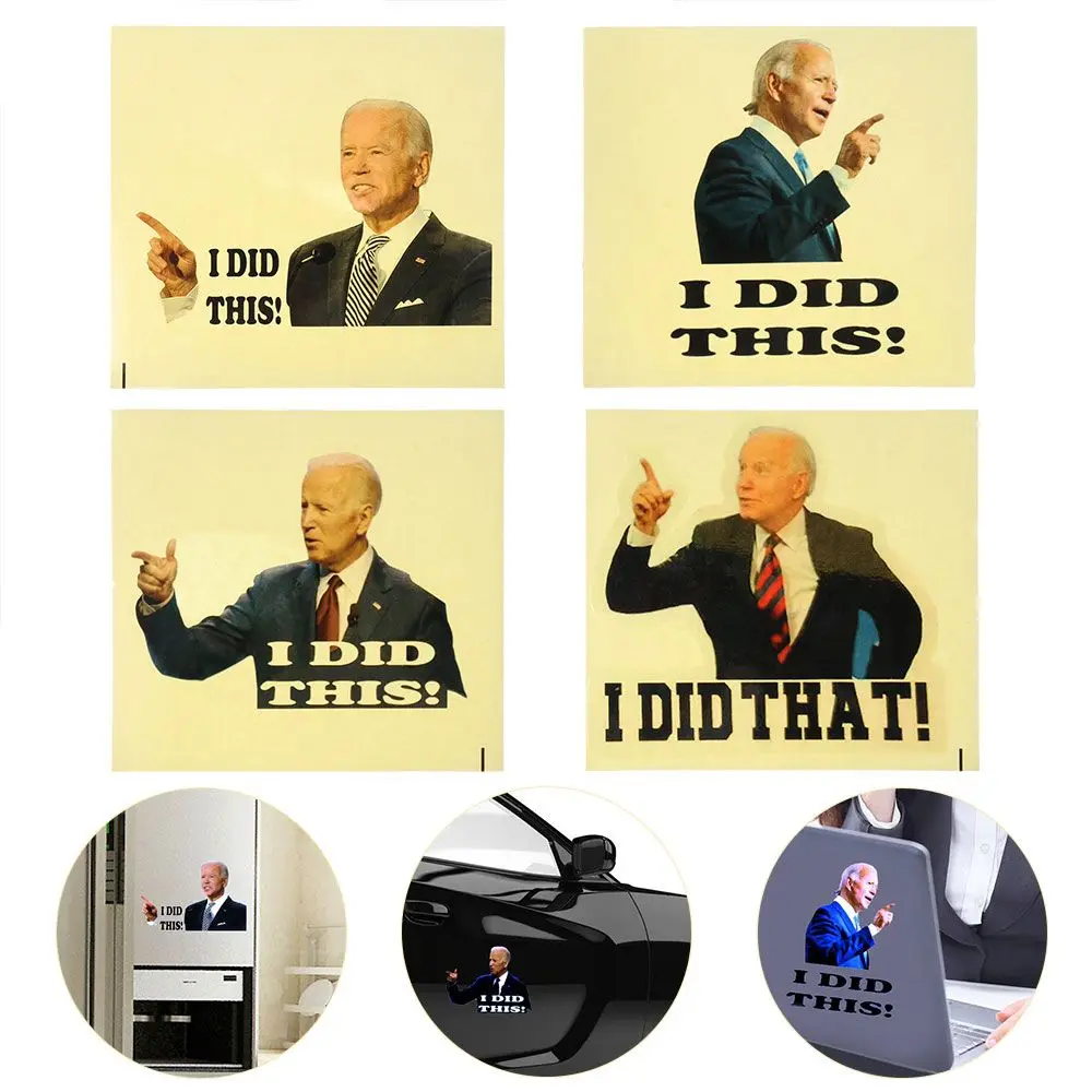 

Подарок, сделай сам, искусственная кожа, смешные наклейки, я сделала, наклейки на машину, водонепроницаемые, Джо биден