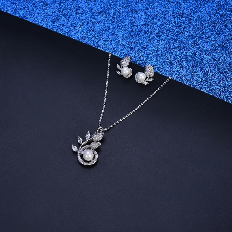 2 шт./комплект Женский комплект из колье и серёг нержавеющей стали|Ювелирные