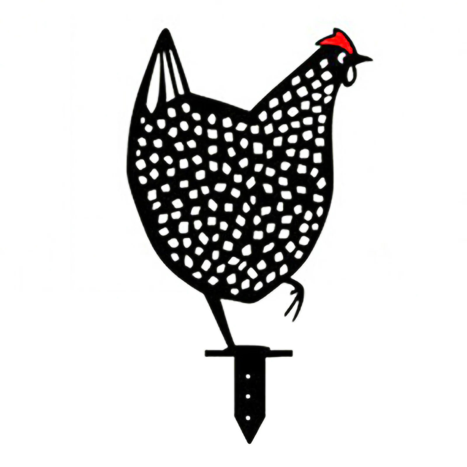 

25x13.5cm Acrylic Hen Rustproof Decor Hollow-Out Chicken Outdoor Backyard Art Home Garden Lawn Ornament Guinea Fowl