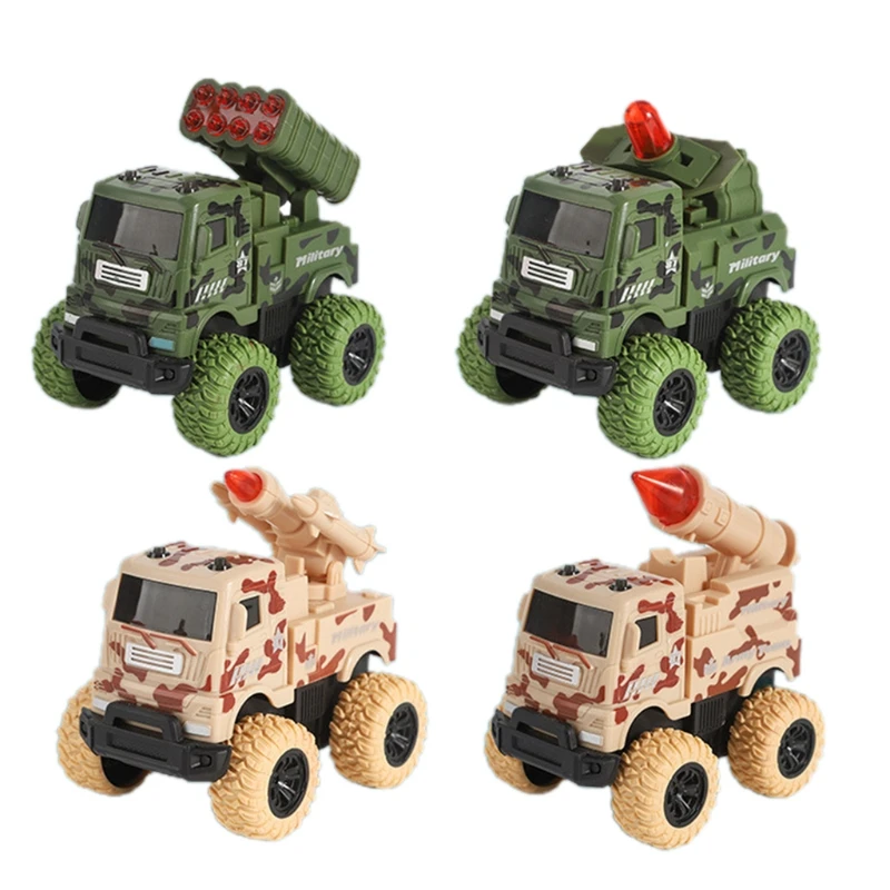 

3/4PCS Childrenâs Truck Toy Inertia Car w/ No Battery Require Moveable Joints Stimulation Vehicle Toddler New Year Gift