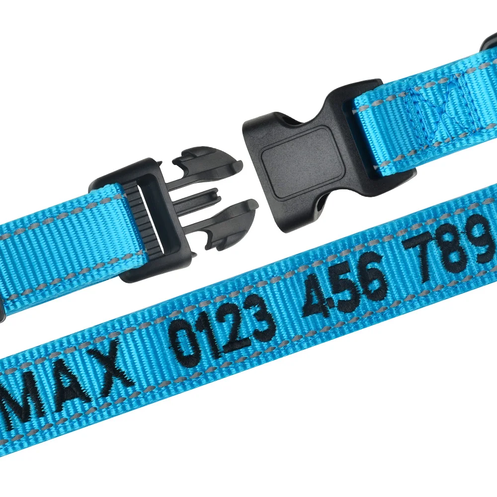 Регулируемый нейлоновый ошейник Airuidog для собак персонализированный вышитый