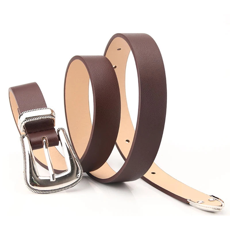

Alloy Buckle Women Belts PU Leather Wild Female Waist Belts Solid Color Jeans Fashion Belt Personality Retro Costume Decoration