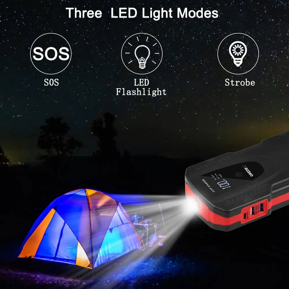 Автомобильное пусковое устройство 1000A автомобильное 12 В Автомобильная аварийная