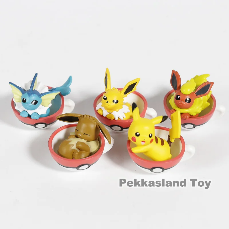 Мини фигурки из ПВХ Pokemon Pikachu Eevee Jolteon Vaporeon Flareon игрушки 5 шт./компл.|Игровые и
