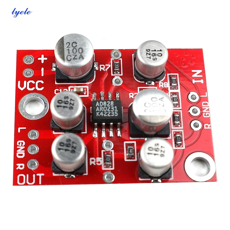 

AD828 операционный усилитель, предусилитель, плата, модуль усилителя звука, один источник питания