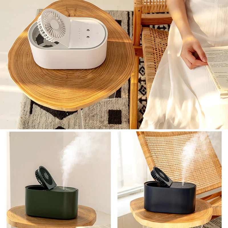 

2 in 1 Portable Mini USB Fan Humidifier Ultrasonic Cool Mist Humidifier with Personal Fan for Home Office
