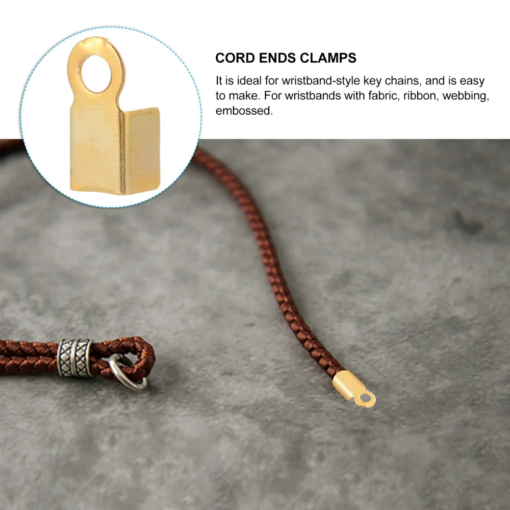

500pcs Ribbon Ends Bracelet Crimp Necklaces Clamp Cord Ends Leather Crimp Ends