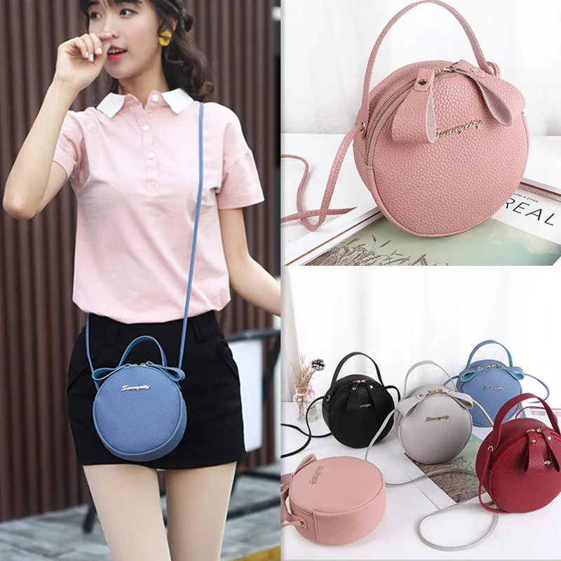 

Circular Design Women Shoulder Bag Leather Women's Crossbody Messenger Bags Ladies Purse Female Round Bolsa Handbag Phone Bag