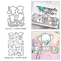 elephant baby buddy metal cutting dies seal for diy scrapbook album paper card decoration crafts embossing 2021 new dies