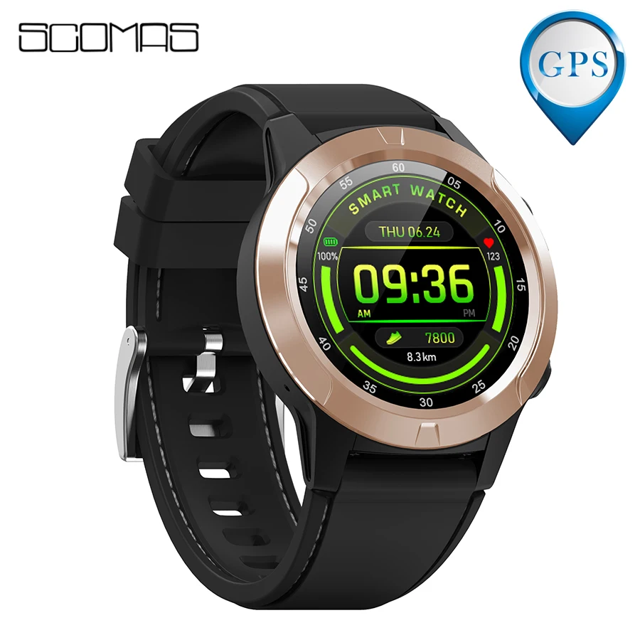 Умные часы SCOMAS с GPS компасом пульсометром тонометром Bluetooth фитнес