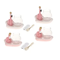 bulb vase flamingo ceramic tray water propagation station for hydroponics plants desktop glass planter for home office