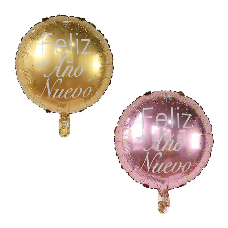 

10pcs 18inch Feliz Año Nuevo Spanish Happy New Year Foil Balloons Christmas New Year Party Decorations Inflatable Helium Globos