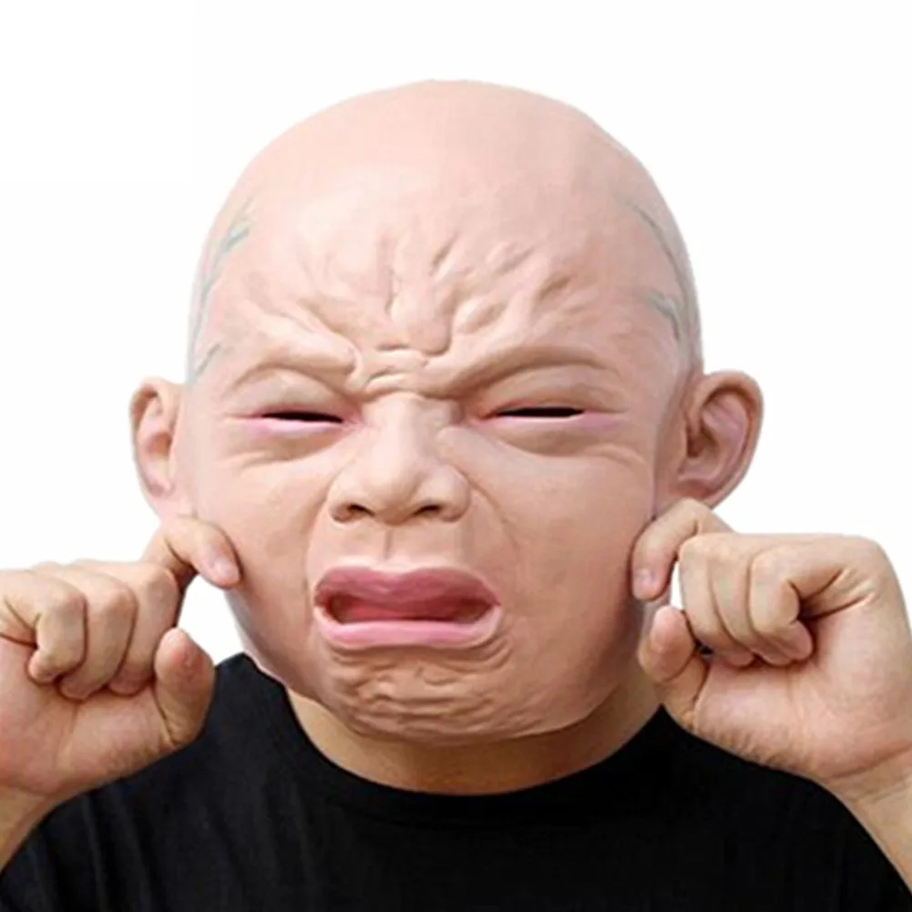Реалистичная детская маска для плача полноголовая парики Хэллоуина бара дома с