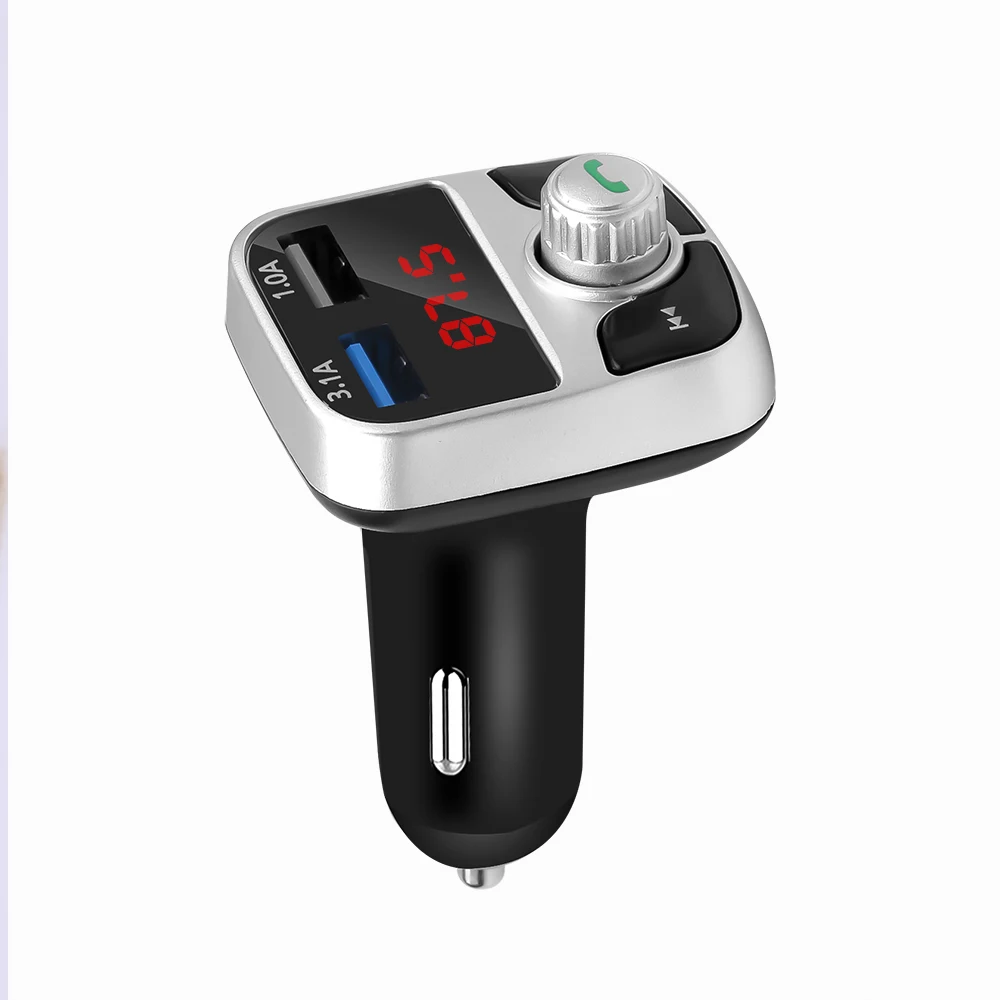 Автомобильное зарядное устройство Kebidu с двумя USB, Bluetooth, для телефона, зарядное устройство, fm-передатчик, MP3 радио, плеер, напряжение, светодиодный дисплей, поддержка карт TF, USB