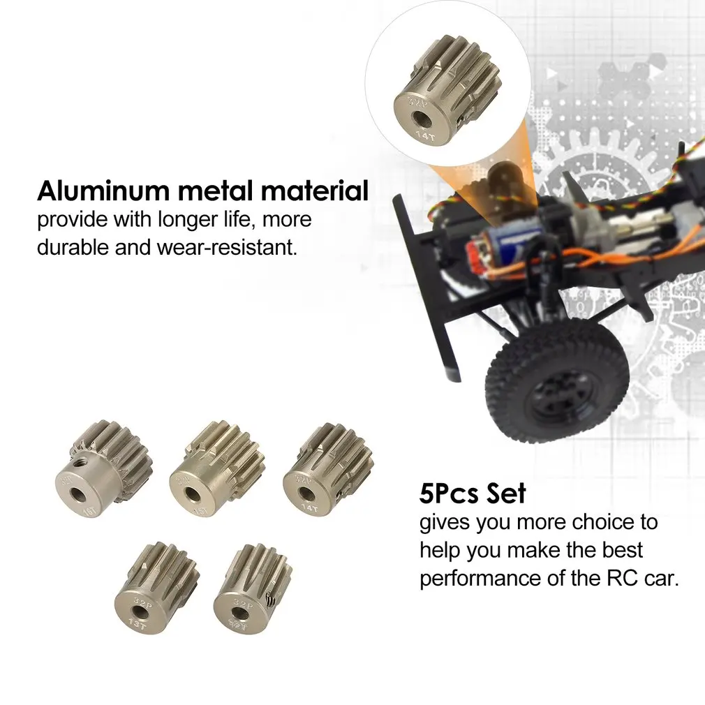 

High Quality 32DP 3.175mm12-16T 16-20T Pinion Motor Gear Set for 1/10 RC Car Brushed Brushless Motor