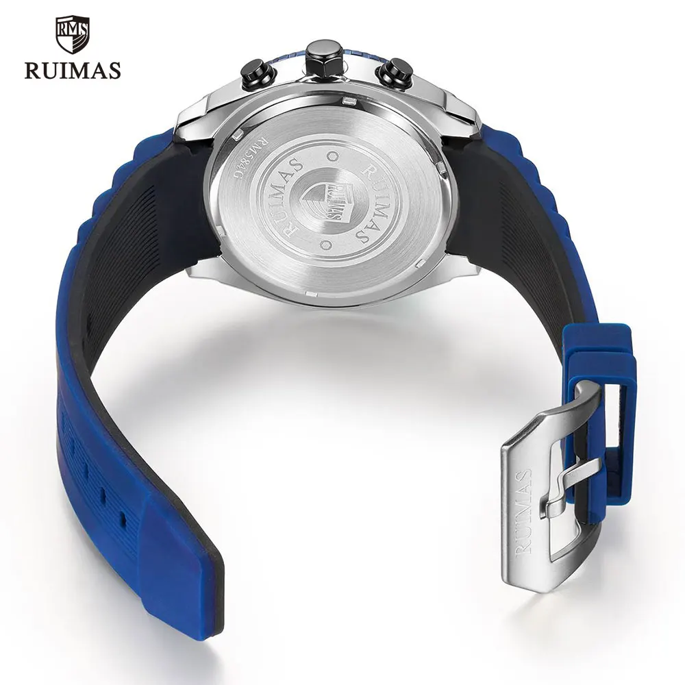 RUIMAS военные спортивные наручные часы Мужские Роскошные Топ бренд хронограф
