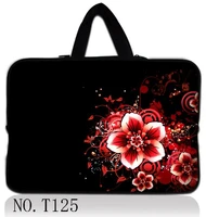 red flower laptop bag protective notebook sleeve case for 13 14 15 15 6 inch macbook air pro lenovo dell women men handle bags
