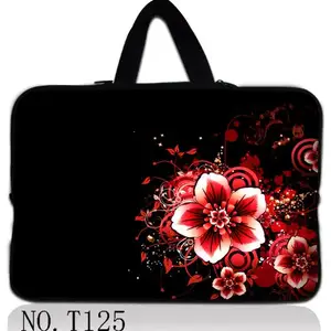 red flower laptop bag protective notebook sleeve case for 13 14 15 15 6 inch macbook air pro lenovo dell women men handle bags free global shipping
